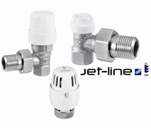 Комплект термостатических угловых кранов 1/2 для подключения радиатора (RBM, Италия)