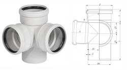 Крестовина двухплоскостная 87°