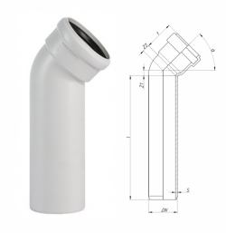 Отвод удлиненный 45°